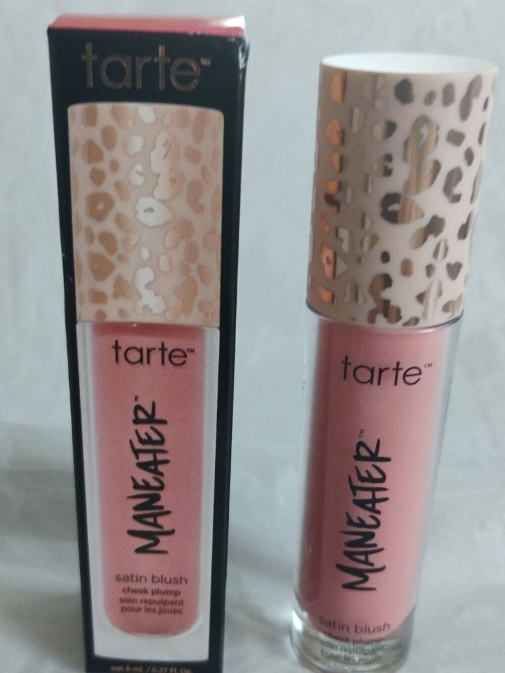 tarte Maneater Satin Blush Cheek Plump Shade Warm Pink- NWT